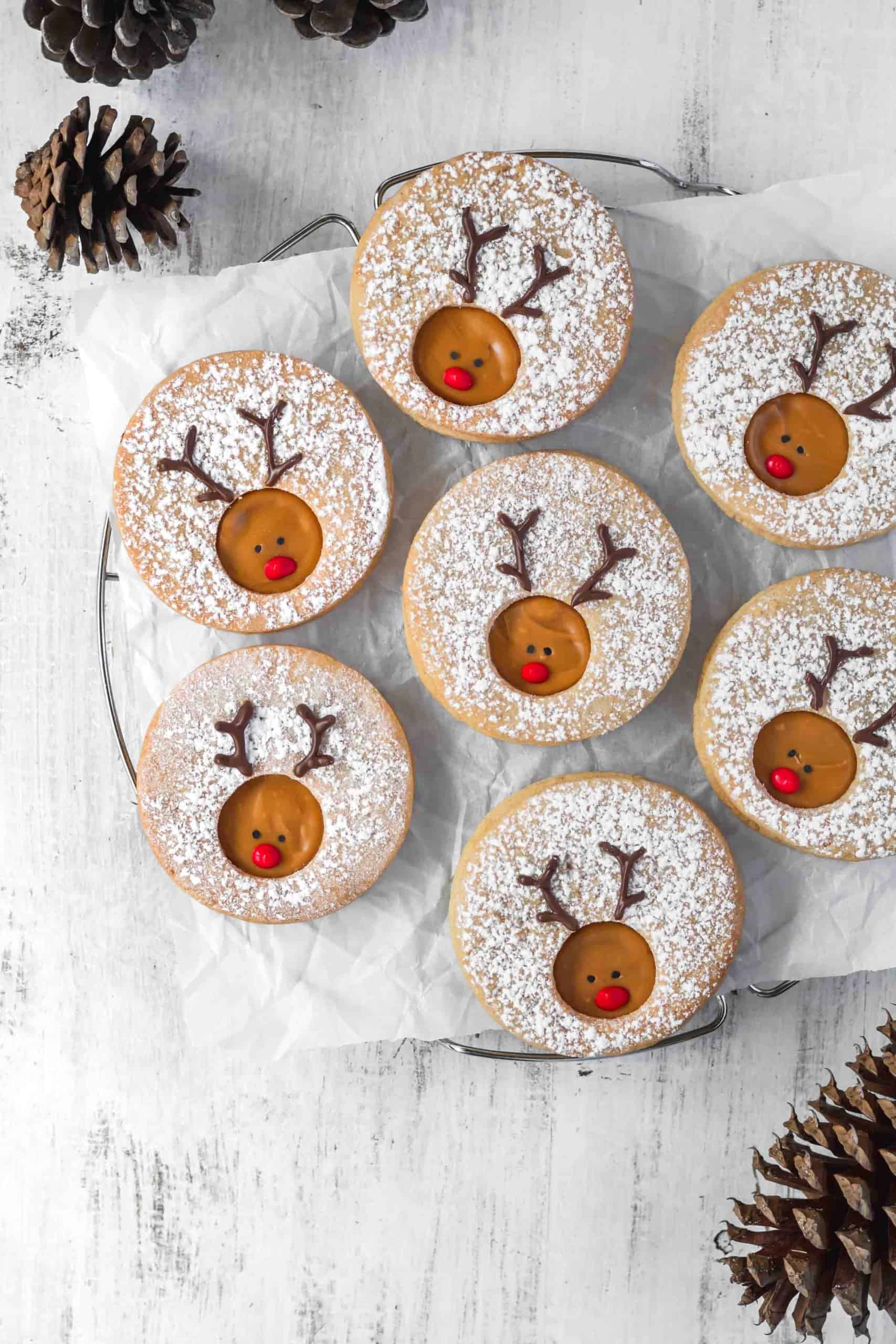 Biscoff Linzer Cookies - Rudolph Cookies for Christmas - Ai Made It For You