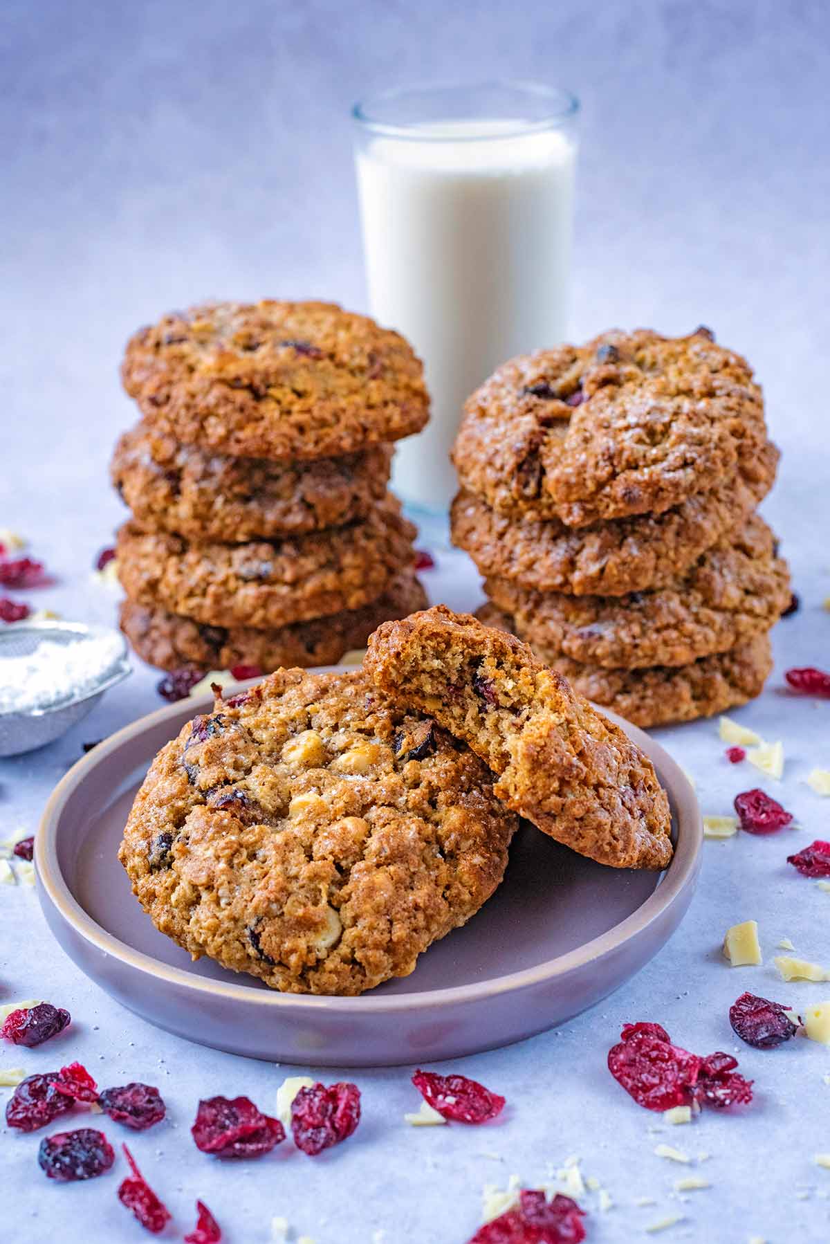 Cranberry Oatmeal Cookies - Hungry Healthy Happy