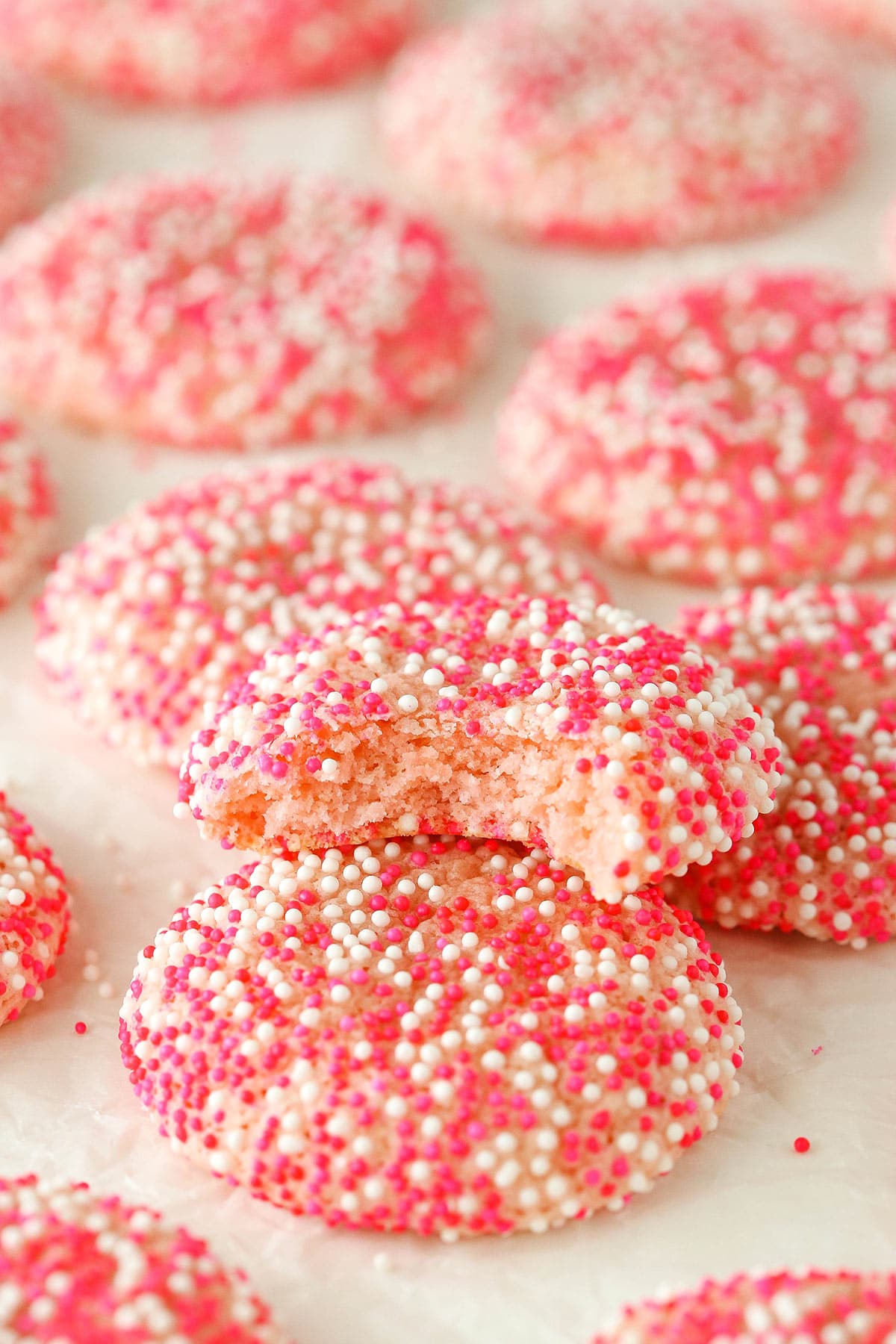 Easy Strawberry Sprinkle Cookies l Life, Love and Sugar