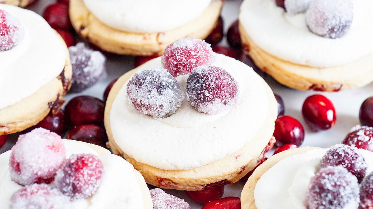 Sparkling Frosted Cranberry Cookies - xoxoBella